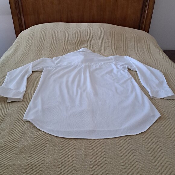 Italy Bosa Le Collezioni Piqué White Stylish Cotton Men Shirt VTG Size L Tall - Picture 3 of 11